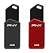 PNY Retract USB 2.0 Flash Drive, 32GB 2-Pk, Gray & Red (P-FD32GX2RTC-GE)