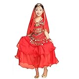 Pilot-trade Girl Belly Dance Costume 3 Layers Skirt Hip Scarf Veil Sets