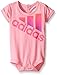 Adidas Baby Girls' Single and 2 Pack Bodysuits, Semi Pink Glow, 18 Months