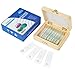 25 Prepared Microscope Slides for Kids, Animal Plant Insect Bacteria Specimens Collections for Basic Biological Science Education, Containing Custom Wooden Boxes …