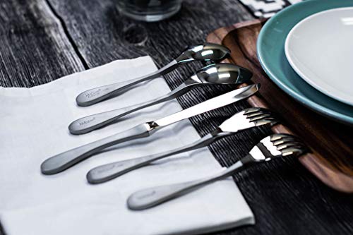 Knork 212 Original Cutlery Utensils Flatware Set, 20 Piece, Duo Silver - Thumbnail 2