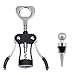 Wing Corkscrew,Ilyever Premium Wine Opener with Bottle Stopper,Multifunctional Corkscrew Wine Cork Opener Bottler Opener Remover for Home, Kitchen,Restaurant,Party and as Gift,Black