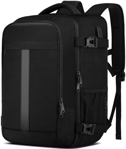 Ryanair Handgepäck 40x30x20 Rucksack 40x30x20 Eurowings Handgepäck Rucksack Flugzeug Reiserucksack Herren Handgepäck Tasche Laptop Rucksack 14 Zoll mit USB Ladeanschluss Reisetasche für Damen,Schwarz