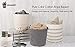 INDRESSME XL Cotton Rope Storage Basket Baby Laundry Basket Woven Baskets with Handle for Diaper Toy Off White Home Decor 16.0