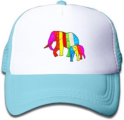 Jiajialiu Mesh Back Trucker Cap Bright Colour Floral Elephant Adjustable Printing Cool Snapback Hat For Kids