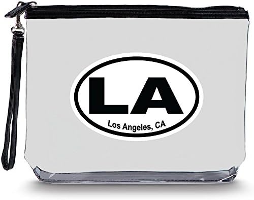 Squeeze Pod Clear Toiletry Bag with Hang Strap - Durable for Travel, Stands Up, Larger than Quart Size Bag - 10 Destinations Available - LA Limited Edition