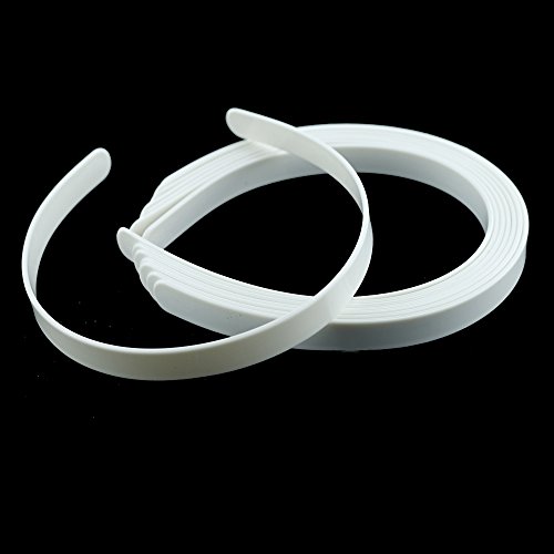 50PCS Amersumer 1/2"Girls No Teeth White Plastic Headbands Hair Accessories.
