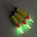 QualyQualy 5Pcs 20g Lighted Fishing Bobbers EVA Foam Fishing Floats and Bobbers + 10Pcs Fishing Glow Sticks, Night Fishing Light Up Bobbers 20g