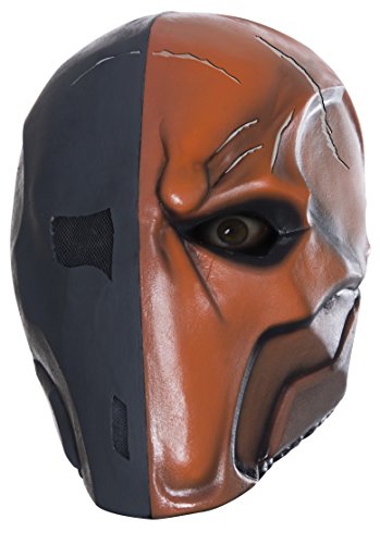 Black Mask Arkham City Costumes - Rubie's Men's Arkham City Adult Deluxe Overhead Latex Death Stroke Mask, Multi,