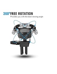 Soporte para auto con soporte de aire Soporte para teléfono con soporte de aire para usuarios con soporte de agarre de soporte, soporte de ventilación universal con rotación de 360 ??° Compatible con todos los teléfonos inteligentes