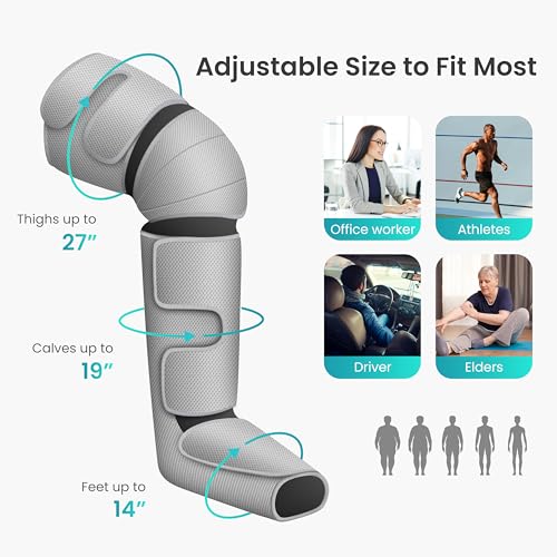 Snailax Leg Massager for Men and Women for Home and Office | Calf Massager with Air and Heat Compression, 3 Modes, 3 Intensity, Adjustable, Gift for Women and Men