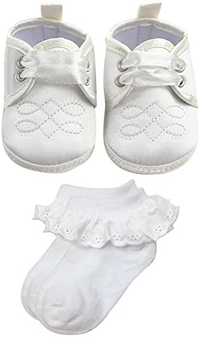 NewJourney Baby Boys Girls Christening Baptism Shoes Cross Lace-up Princess Sneakers