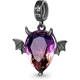 GNOCE Halloween Gradient Stone Devil Pendant Charm Sterling Silver Dangle Halloween Charm Fit Bracelet/Necklace for Women Wife/Jewelry Gift