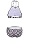 Ekouaer Womens Swimwear, High Neck Halter Bikini Top, Floral Swimsuits, Two Piece Bathing Suits, Triangle Bottoms for Juniors, Large, Bohemian Black