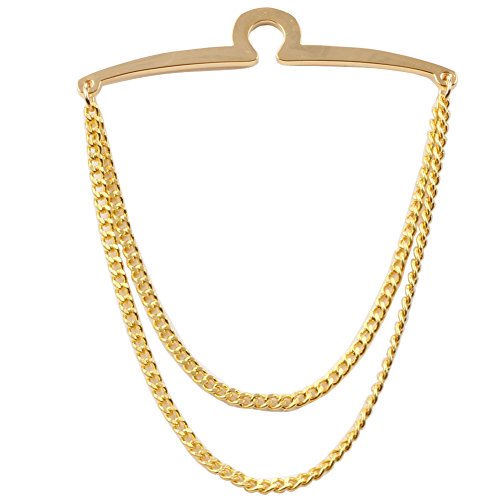 Dannyshi Men's Silver Golden Tie Chain Set, Gift Boxed (Silver Golden) - Thumbnail 2