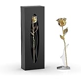 Lumeora Gold Dipped Rose Real 24K Gold Rose, Genuine One of a Kind Rose Hand Dipped in 24K Golden Roses Romantic Gifts for Women in Her Birthday Anniversary Day Mothers Day