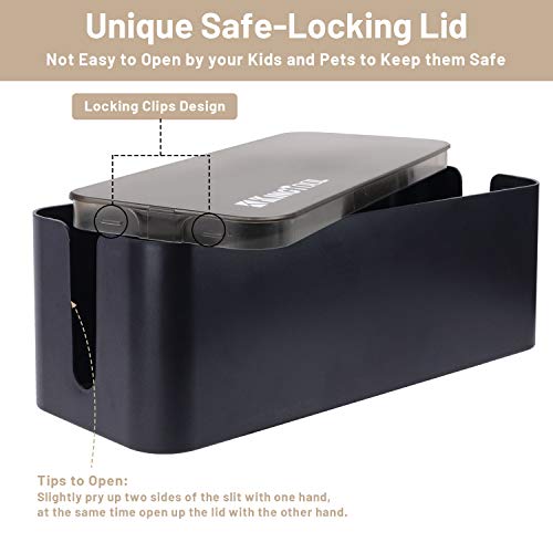 KingTool 17 Pc. Cord Organizer Set, Baby Proof Surge Protector Box with