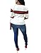 Akmipoem Fashion Ribbon Stripe Patchwork Half Sleeve Ribbed T-Shirt White L