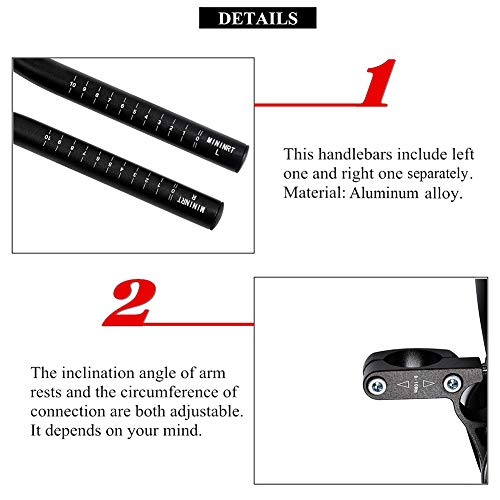 Bicycle Aero Bars Aluminum Alloy Bicycle Hand Rest TT Handlebar with Soft Sponge Pad for Mountain Road Bike Black 1PC