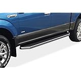 APS iBoard 6-inch Aluminum (Polished Flat Style) Running Boards Nerf Bars Side Steps Compatible with 2015-2020 Ford F150 SuperCrew Cab Pickup 4-Door & 2017-2020 Ford F-250 F-350 SuperCrew Crew Cab