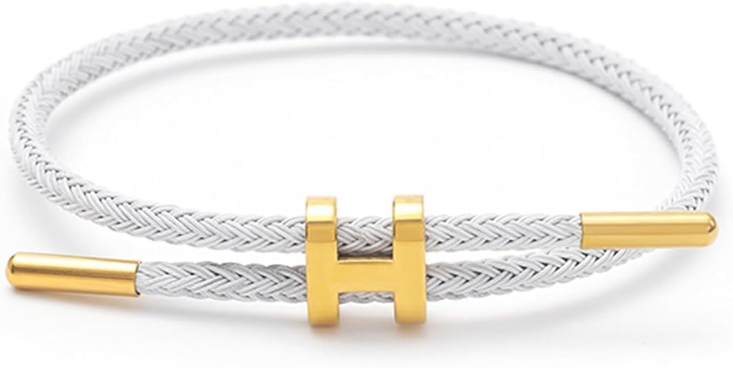 Bracelet with Adjustable Design Polished H Shape