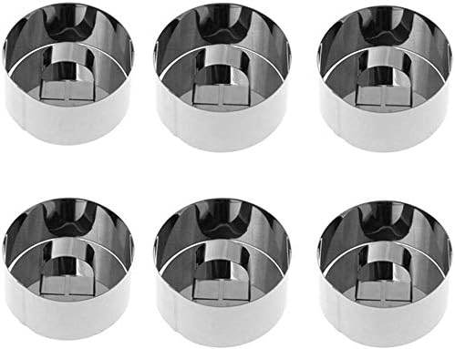 Wmchiwan Mousse mold Cooking Rings Dessert/Food Presentation Rings 6 Piece Stainless Steel Rings, Food Press