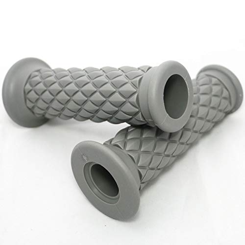 Yibid Motorcycle Hand Grips, Soft Rubber Handlebar Throttle Thruster Grip for 7/8(22mm) Handle Bar Motorized (Gray Grips)