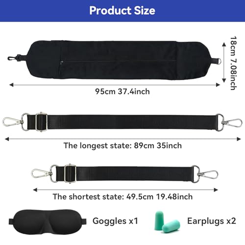 Xolear Travel Pillow to Fill with Clothing, Black | Airplane Neck Warmer Wear Eye Mask and Ear Plugs for Travelling by Car or Airplane, No Fillers