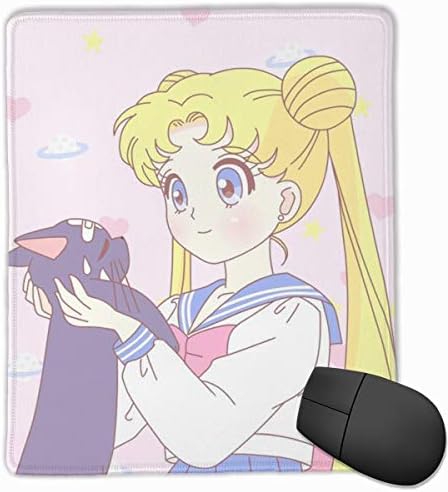 Mouse Pad- Stylish Cute Sailor Moon Print Extended Mouse Mat with Stitched Edges and Non Slip Rubber Base