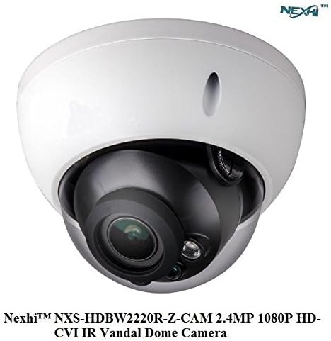Nexhi NXS-HDBW2220R-Z-CAM 2.4MP 1080P HD-CVI IR Vandal Dome Camera with 2.7-12mm Motorized Lens, Smart IR &amp; 2D/3D