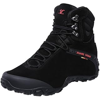 XIANG GUAN Men’s Outdoor High-Top Waterproof Trekking Hiking Boots Black 10