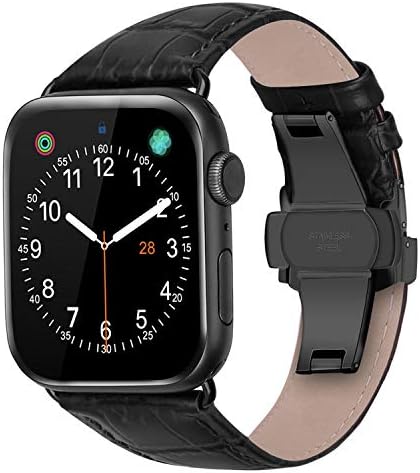 iBazalCompatible with Apple Watch Band 49mm 45mm 42mm 44mm Genuine Leather Band Replacement for iWatch Series Ultra/Ultra 2 9 8 7 6 5 4 3 2 1 SE 38mm 40mm 41mm Men Women