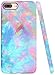 A-Focus Compatible with iPhone 7 Plus Case, iPhone 8 Plus Case Colorful, Frosted Slim Pink Blue Green Marble Series Anti-Finger Flexible TPU Case for iPhone 7 Plus 8 Plus 5.5 inch Matte Colorful