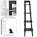 Yaheetech Industrial Storage Ladder Shelf, 4 Tier Bookshelf Rack Shelves, Multifunctional Plant Flower Display Stand, Easy Assembly, Wood Look Accent Home Office Furniture, Rustic Brown