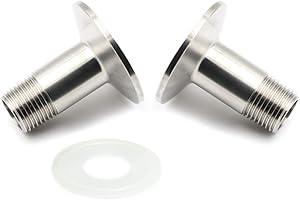 Beduan 1.5" Tri Clamp to 1/2" NPT Male Stainless Steel Sanitary Fitting Home Brew Connector, Pack of 2 (Ferrule OD 50.5mm)
