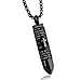LIANTSH Lord's Prayer Cross Bullet Pendant Stainless Steel Lords Bible Cross Prayer Cremation Ashes Urn Necklace, Free Chain