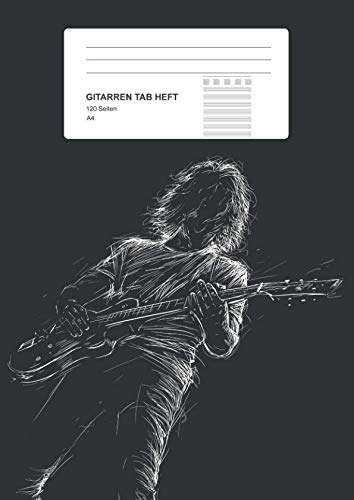 Gitarren Tab Heft: Gitarren Notizbuch mit 8 Tabs, 120 Seiten als Softcover, Größe: A4