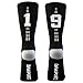 ChalkTalkSPORTS Custom Team Number Socks | Adult Athletic Performance Socks | Black Number Socks | 19 or 91