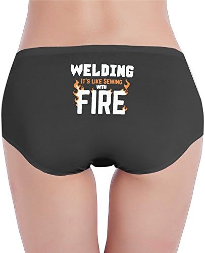 Welding It's Like Sewing With Fire Graphic Print Low Waist Attractive Women Cool Underwear Cherished Cool Undies Panty Underwear