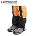 TRIWONDER Fleece-Lined Snow Leg Gaiters Waterproof Boot Gators Hiking Gaiters for Kids Men Women Lightweight Walking Climbing Hunting Cycling Leggings Cover (Orange&Black)