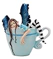 Ebros Gift Amy Brown Teacup Latte Coffee Drunk Fairy Figurine Fantasy Mythical Faery Magic Watercolor Collectible Decor Statue Gift Ideas for Women Teen Girls Fairy Garden DIY Art Centerpiece