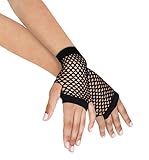 Leegoal Sexy Punk Short Fishnet Fingerless Mesh Gloves, Black
