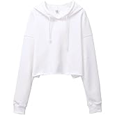 Amazhiyu Women's Cropped Hoodies Long Sleeves Fleece Crop Top Sweatshirt with Hooded
