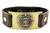 Love Attraction Seal of Solomon Bracelet, Leather, Adjustable