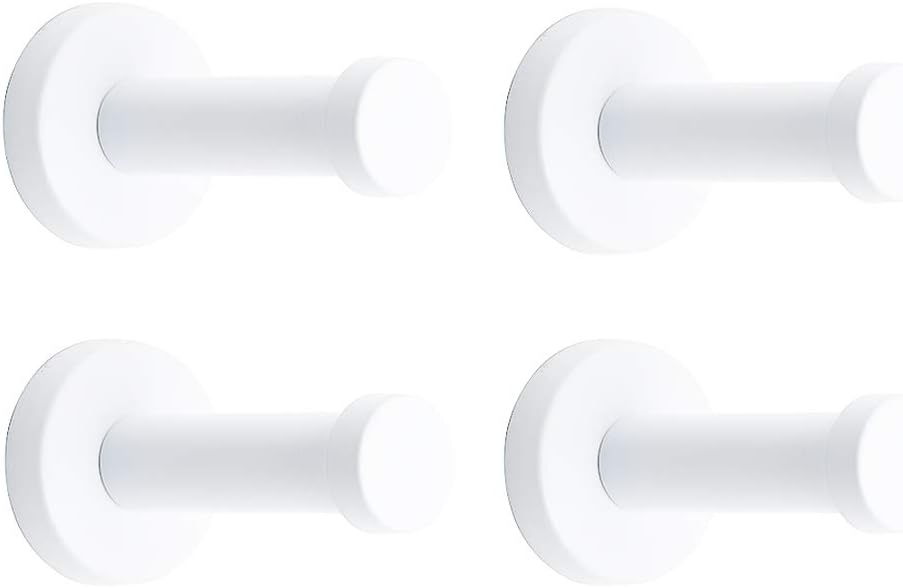NELXULAS Classic White Stainless Steel Single Super Heavy Duty Wall Mount Hook, Coat Hanger, Bath Towel Hooks (2", 4 PCS) - - 
