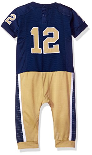 FAST ASLEEP NCAA Pittsburgh Panthers Boys Infant Football Uniform Pajamas, 0-3 Months, Navy/Gold - Thumbnail 2