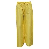 Women's Yellow Palazzo Boho Solid Harem Pant Gypsy Yoga Pants