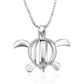 LGSY 5Pcs Silver Plated Turtle Cage Pendants for Pearl, Design Pearl Cage Pendants for DIY Jewelry Making