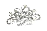 Leegoal(TM) Wedding Butterfly Jewelry Crystal Rhinestone Bride Pearl Hair Comb Pin (Silver)