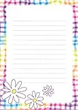 Girls Wavy Ginham Kids Stationery, 10 Pack w/Stickers & Pen